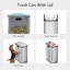 2x28L Dual Bin with Soft-Close Butterfly Lid, 14.8 Gallon Stainless Steel Pedal Bin with Removable Inner Buckets, Rectangle Trash Can, Space-Saving Design, for Kitchen, Living Room, Silver