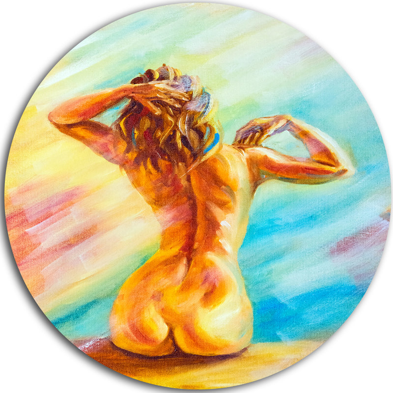 « Naked woman sitting », reproduction d’art sur métal, H 38 po x l 38 po x P 1 po