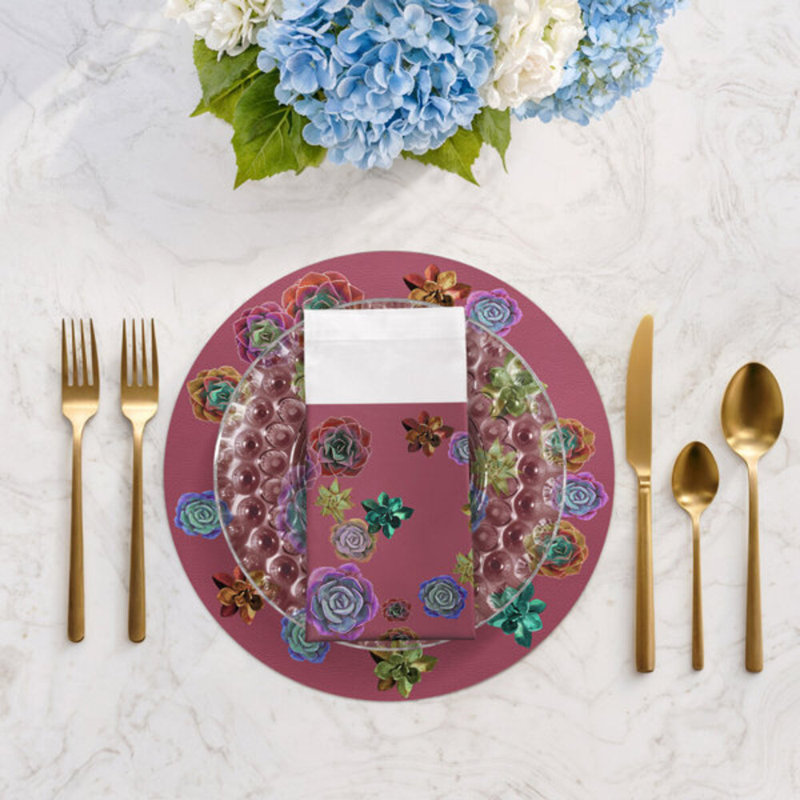 Serviettes de table Succulents, Mauve