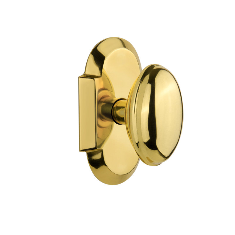 Cottage Plate with Homestead Door Knob, 2-3/8", Polished Brass