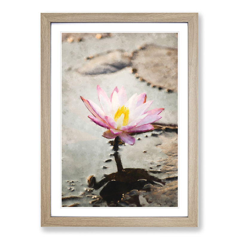 Beauty of a Water Lily - Picture Frame Painting, 48cm H x 36cm W x 2cm D, Oak Framed
