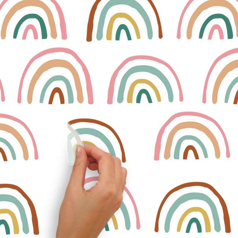 Adhésif décoratif rétro arc-en-ciel