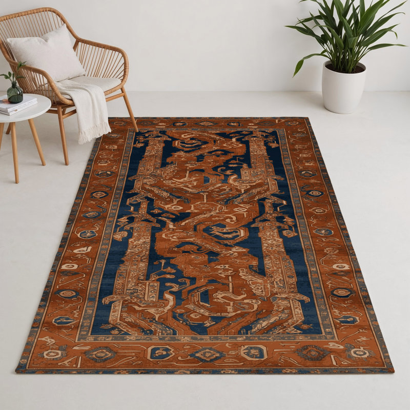 Tapis turc intérieur et extérieur brun, Rectangle 5 pi x 7 pi