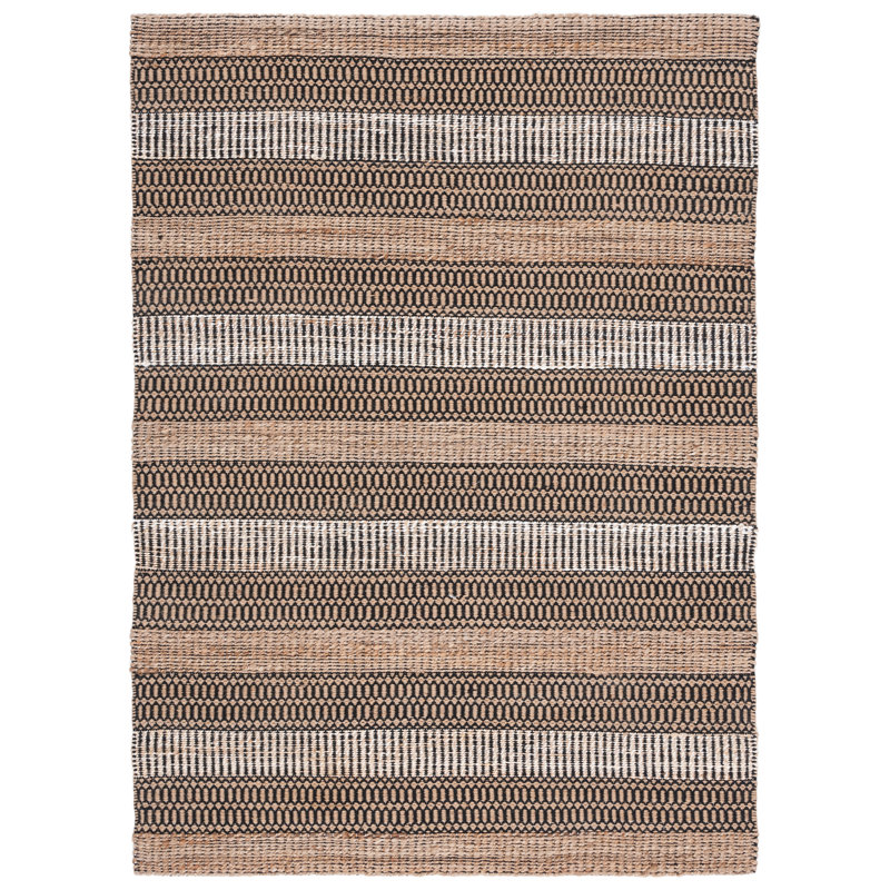 Friedland Geometric Flatweave Black/Natural Area Rug, Rectangle 3' x 5'