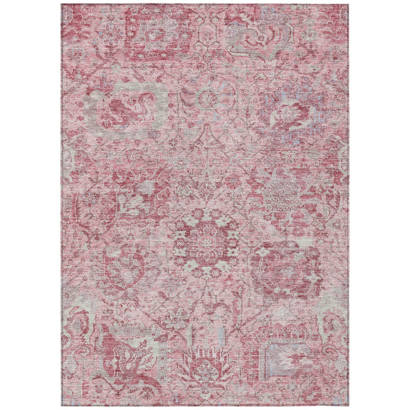 Geneva Pink Washable Indoor-Outdoor Rug - , 10' x 14'