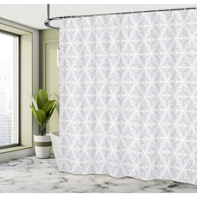 Ensemble de rideau de douche + crochets, H 69 po x l 75 po, Bleu pâle, mauve pâle