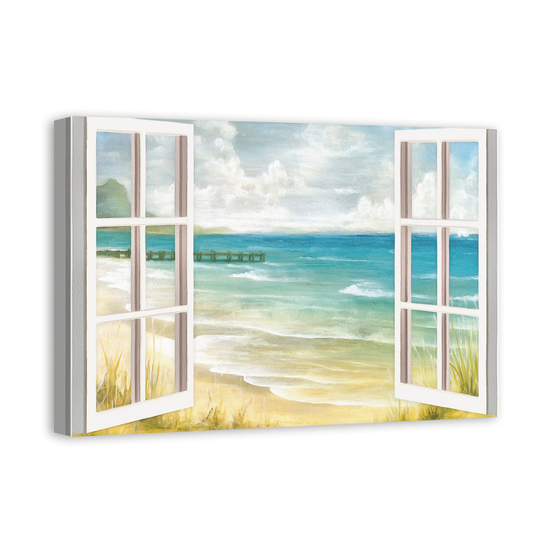 " Open Windows To Beach Paradise ", 16" H x 24" W, Canvas