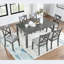 Ensemble de table et chaises de salle à manger en bois massif 7 pièces, table moderne de 58,5 pouces avec 6 chaises rembourrées (style X-Back) pour la cuisine et la salle à manger-1475397587-1475397580