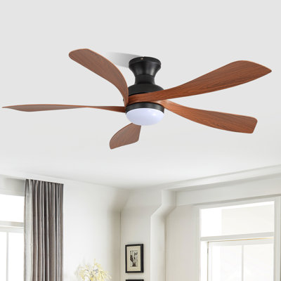 Ventilateur de plafond à DEL 5 pales avec télécommande et ensemble d'éclairage inclus Damecia
