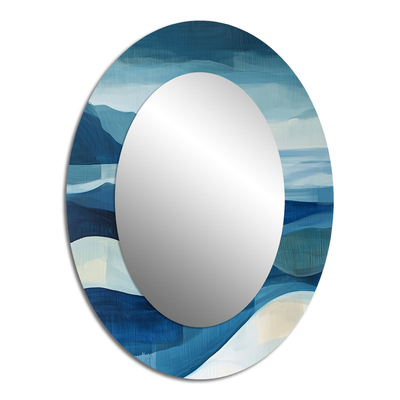 Miroir mural moderne bleu et bleu, 40 po x 30 po