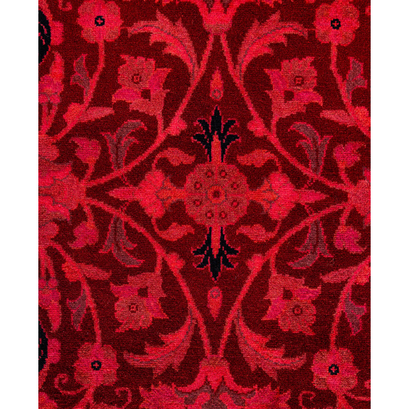 Overdyed Hand-Knotted Wool Modern-Contemporary Pink Area Rug 4' 2" x 6' 2"