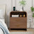 2 Drawers Nightstand Set, Mid Century Modern Bedside Table With Charging Station, 23.6'' Wide Wood End Table For Bedroom, Curved Profile Design, Walnut (Set Of 2)-2132676479-2147211484