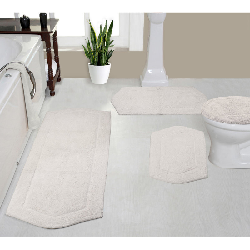 Tapis pour salle de bain Delean, Ivoire ivoire