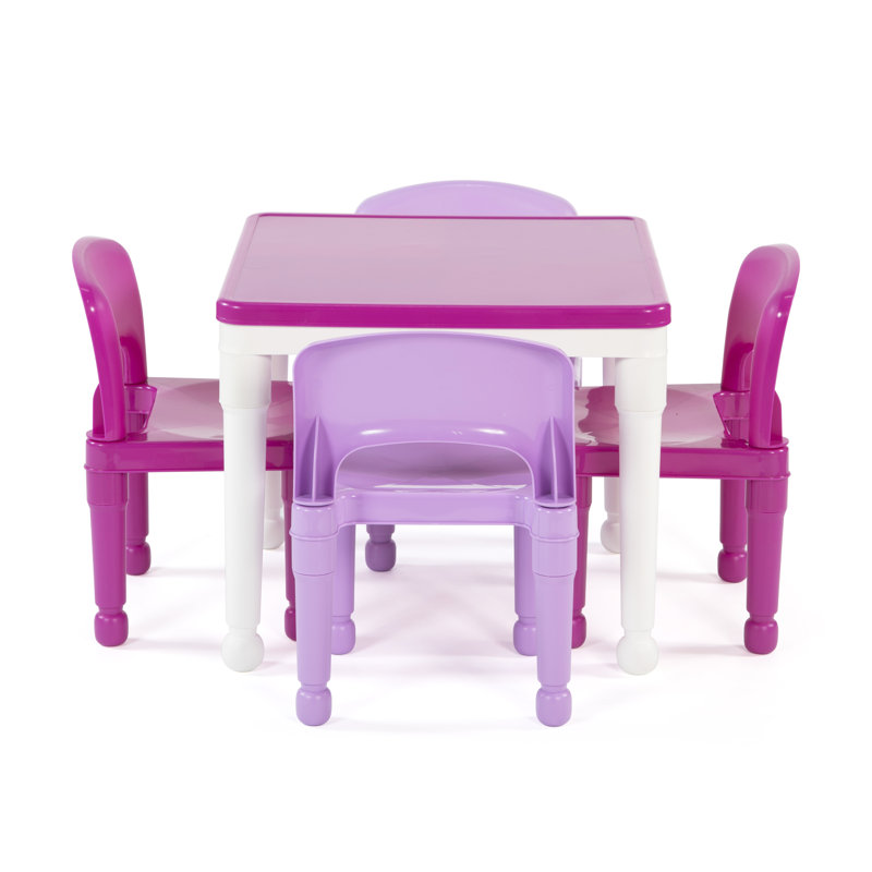 Ensemble de table et chaises interactives pour enfants Lauritzen, Mauve (table) / mauve (chaises)