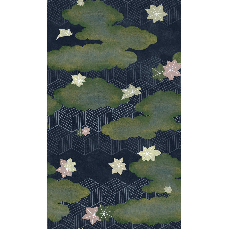 Paysages décoratifs yukada Osada, Bleu marine foncé / vert