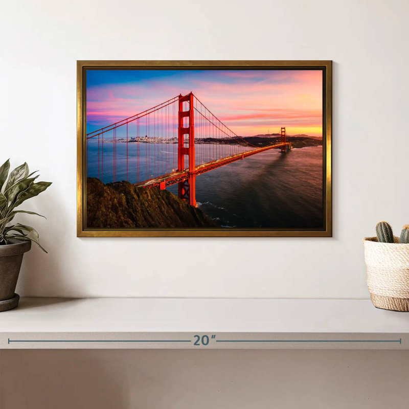 Golden Gate, Cadre flottant doré, 13 po x 9 po