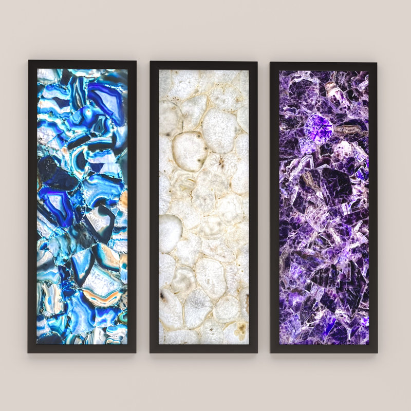 Framed Backlit Gemstone Panel