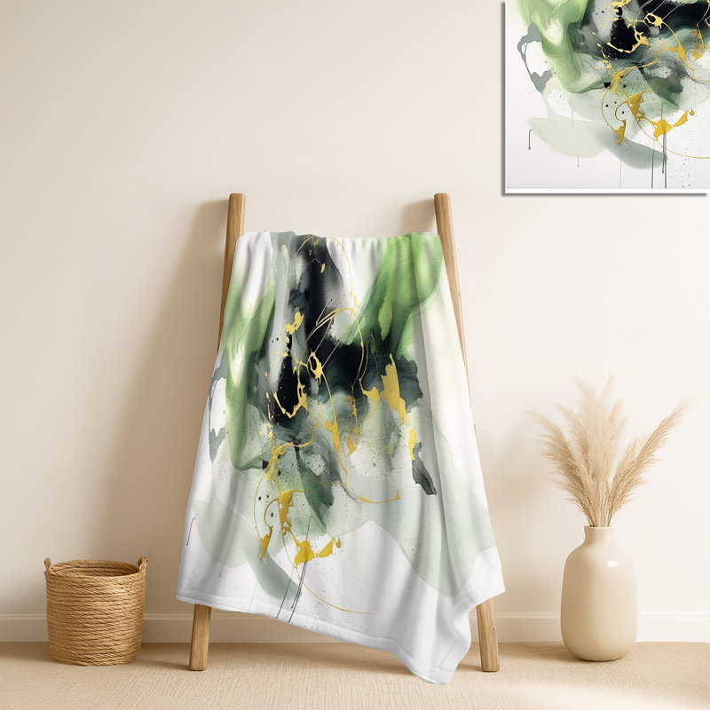 Jeté vert et noir Splash - Fractals