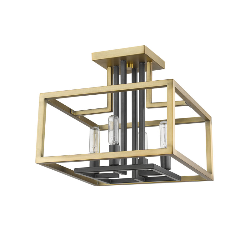 Bedsworth Semi Flush Mount, Olde Brass/Bronze