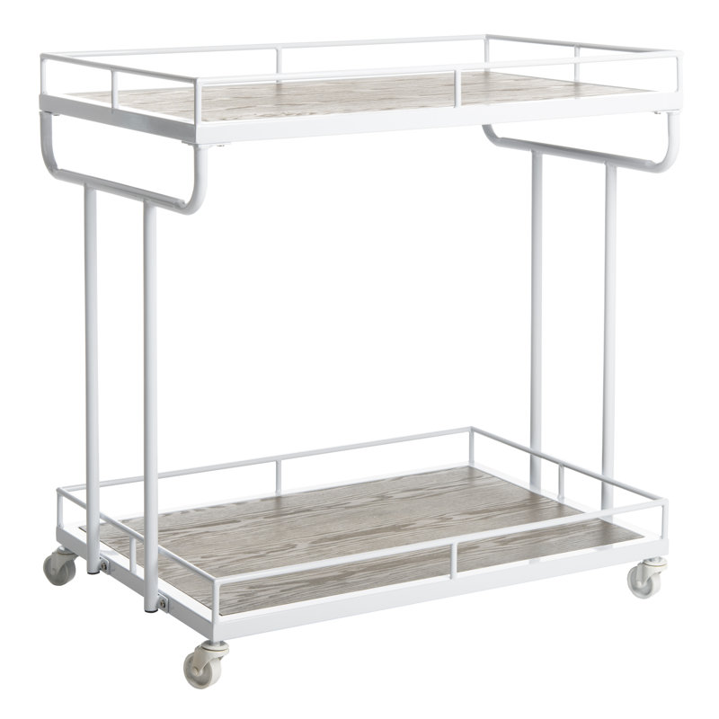 Evelee Metal Bar Cart, White
