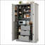 Armoire de cuisine autoportante avec 4 portes, 3 tiroirs, 6 tablettes et 6 supports à vin pour un rangement organisé et une conception élégante-131655807