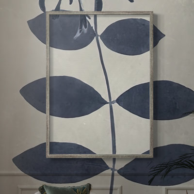 «Marine Pressed Flowers», reproduction encadrée en bois massif