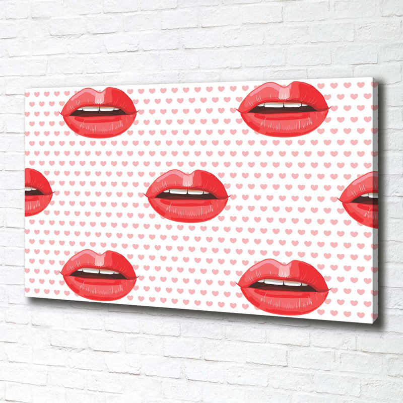 Red Lips - Wrapped Canvas Print