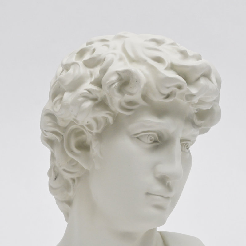 Monochrome Classical Bust Sculpture – Matte Resin Decorative Accent (29 cm) , Ivory