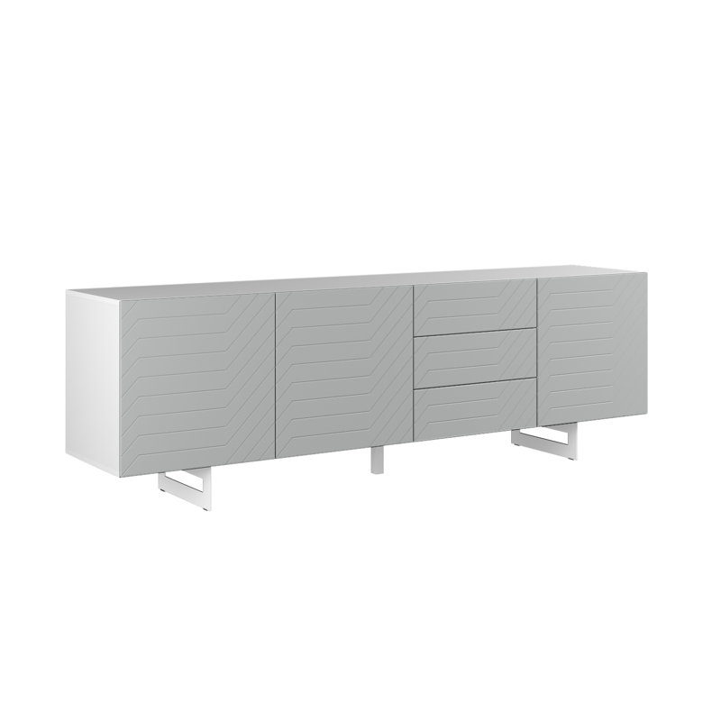 Fumihiko 220cm Sideboard, White/Grey