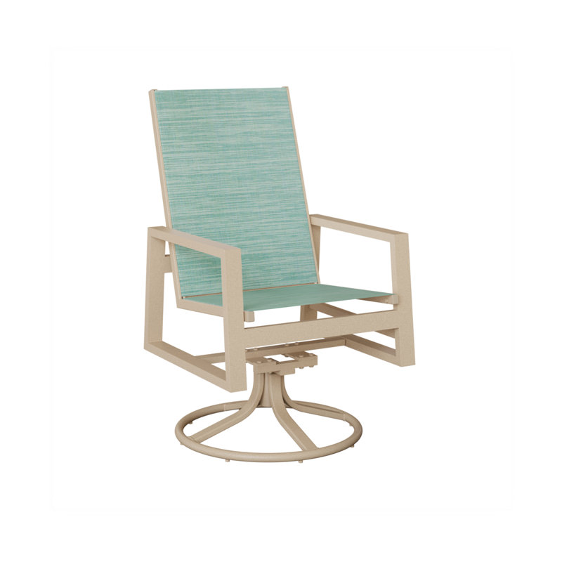 Chaise berçante berçante à haut dossier berçant Vida Berlin Gardens, Paysage marin, Aluminium Luna multicolore