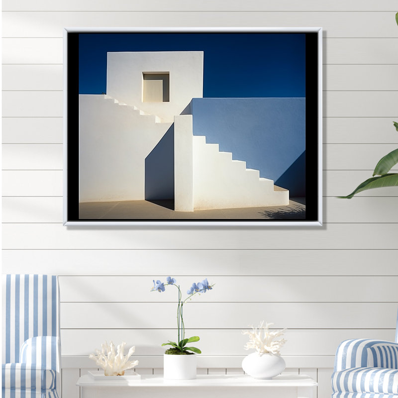 Balmain - Décoration murale plage et océan, Cadre flottant blanc, H 16 po x l 32 po x P 1 po
