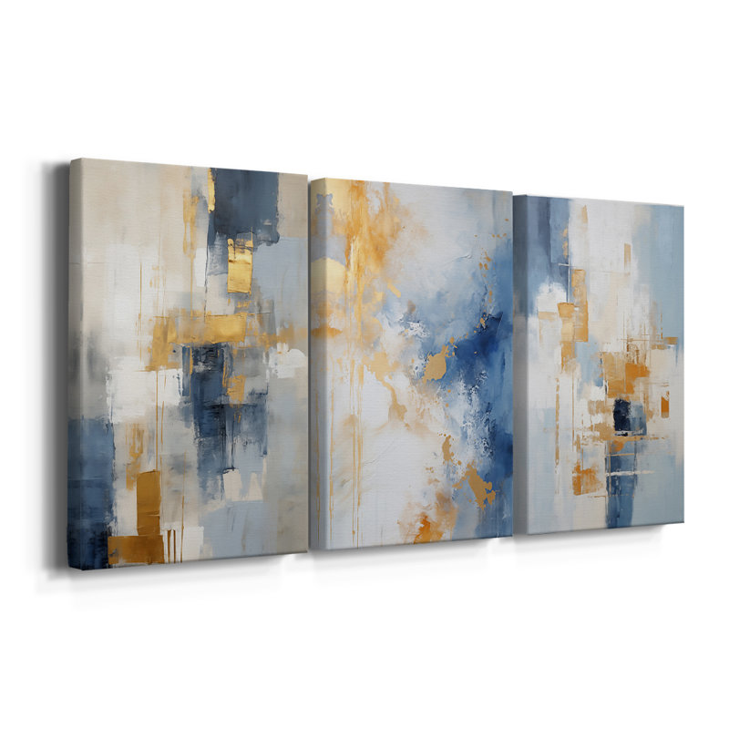 ABSTRACT Series Dxli - Toile tendue sur mesure - 3 pièces, H 36 po x l 72 po