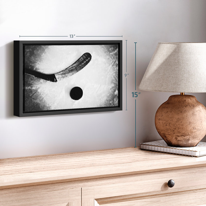 Impression sur toile monochrome hockey, H 9 po x l 13 po