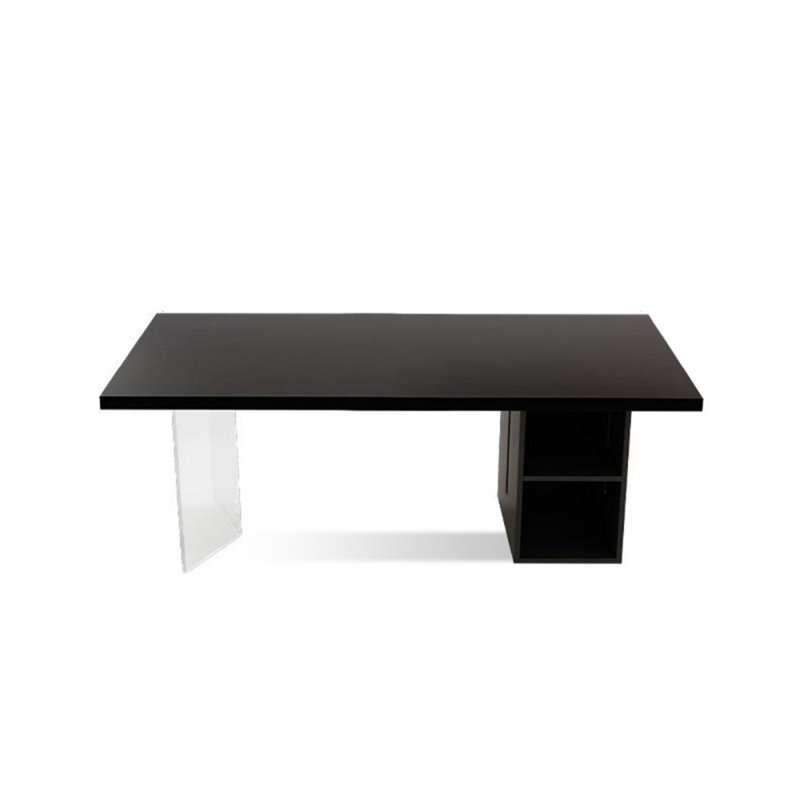 Black Rectangular Solid Wood desks, 29.53" H x 55.12" W x 23.62" D, Left Hand Return