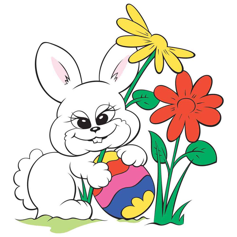 Adhésif décoratif lapin de Pâques, H 24 po x l 22 po