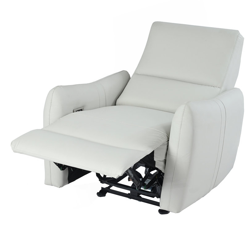 Wall Hugger Power Recliner With USB Port, Space-Saving And Comfortable Electric Recliner For Modern Living, Light Gray