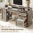 Farmhouse Executive Desk With Drawers, Computer Desk With File Cabinet And Side Bookshelf, Writing Gaming Desk With Monitor Stand & Charging Station-114236115