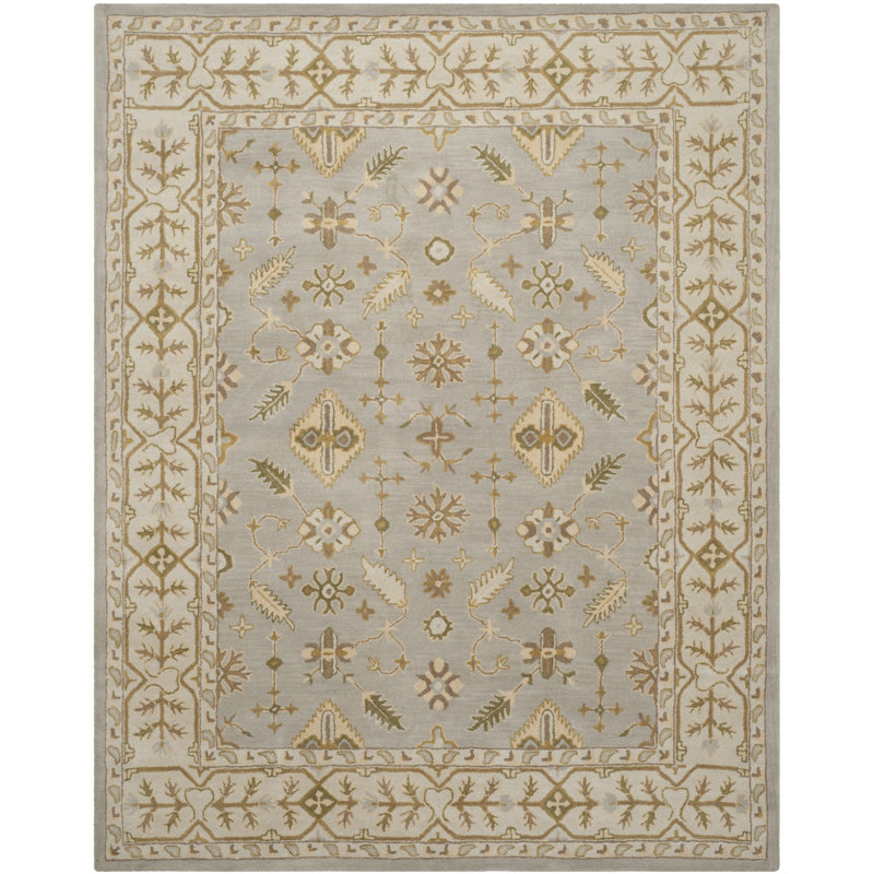 Tapis bleu clair / ivoire en laine touffeté à la main Tosca, Rectangle 6 pi x 9 pi