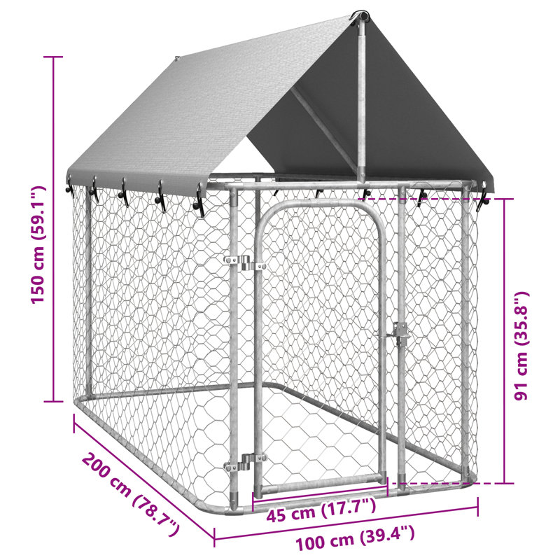 Archie & Oscar Outdoor Dog Kennel, 150cm H x 100cm W x 200cm D