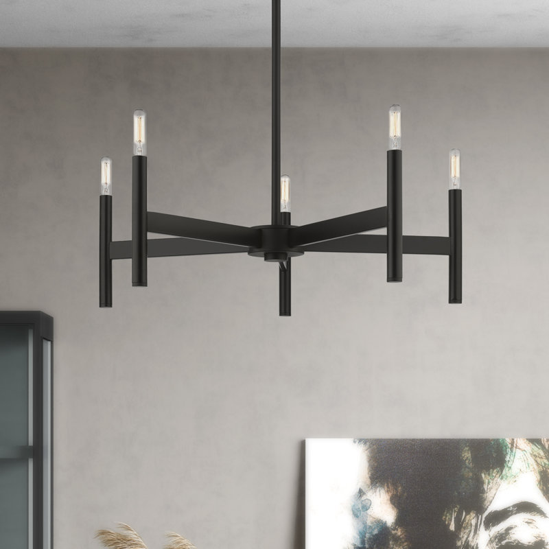 Saisha Candle Style Traditional Chandelier, Black
