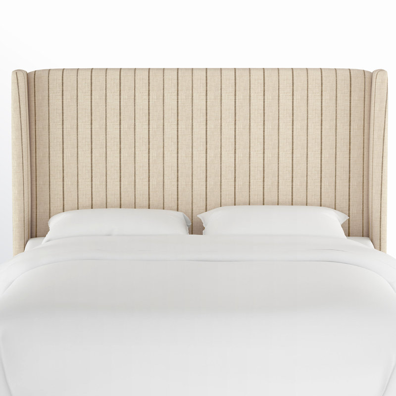 Tête de lit tapissier Tilly, Grand, Rayures gris anthracite Fritz