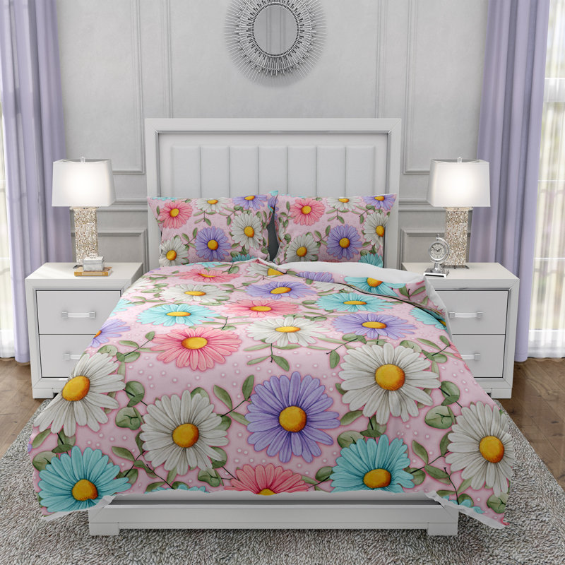 Floral Duvet Cover, King Duvet Cover + 2 King Shams