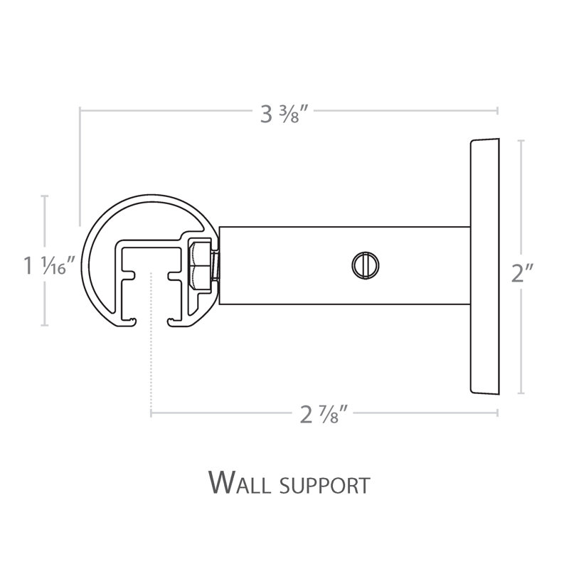 Tringle à rideaux simple 1,13 po Valmar, H 2,13 po x l 132 po x P 3,5 po, Marron