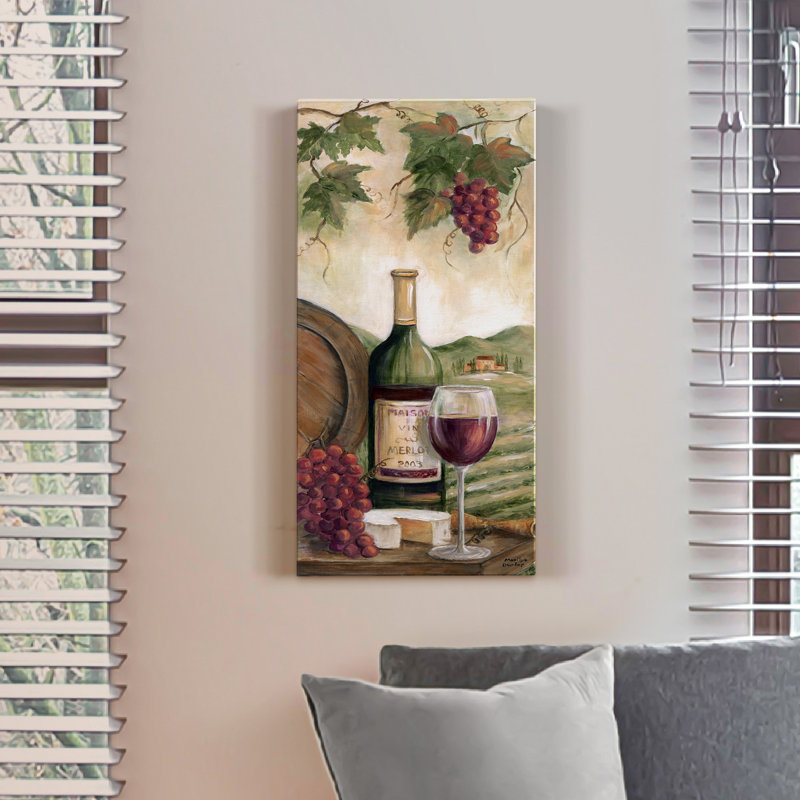 Wine Country Red - Reproduction d'art sur toile tendue, H 16 po x l 8 po x P 1 po