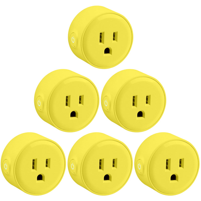 Smart Plug Work With Alexa, Mini Smart Outlet Wifi Plug Google Home Assistant Voice Control, Yellow