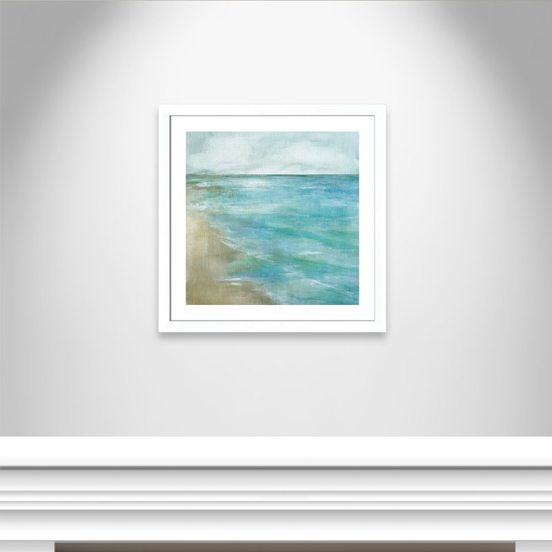 Gentle Tides " Gentle Tides ", 29" H x 29" W x 1.25" D, Matte White Framed