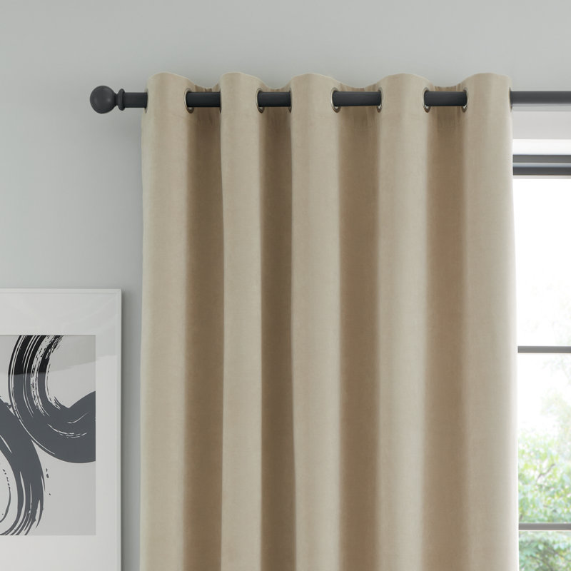 Wilson Blackout Thermal Curtains, 117cm Width x 229cm Drop, Beige