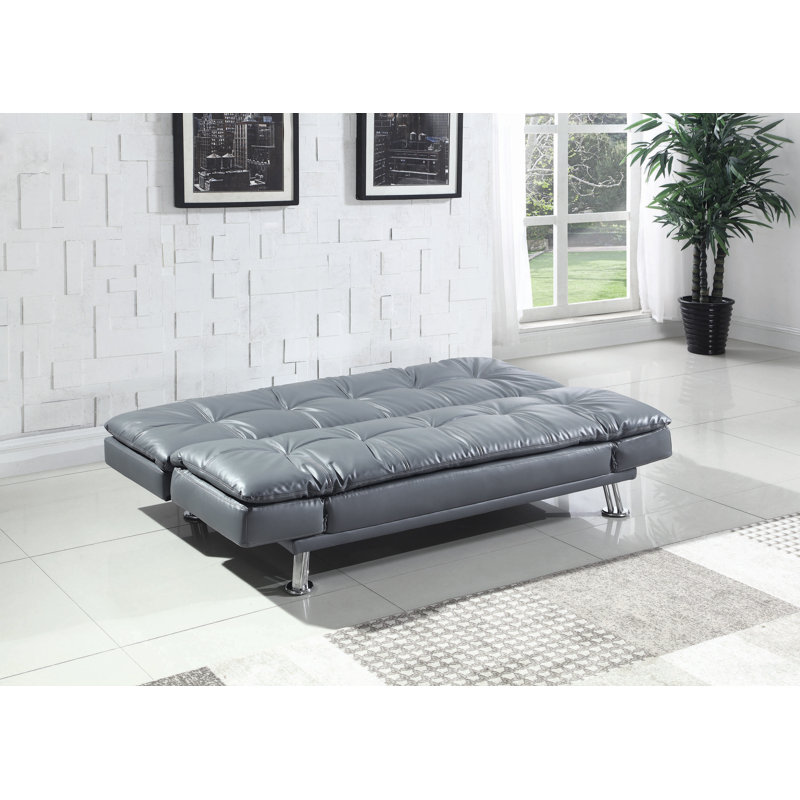 Allizzon Twin 73'' Upholstered Convertible Sofa, Gray