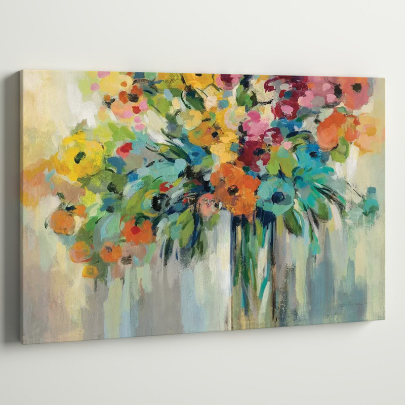 Nuage de fleurs par Silvia Vassileva - impression, Pas de tapis, Papier avec cadre flottant Classic
