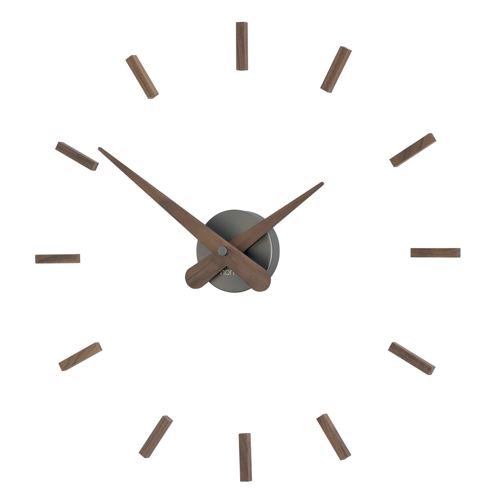 Sunset 19.68'' Solid Wood, Metal Wall Clock, Dark Brown